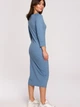 Sukienka midi jesienna damska BeWear B219 XL Niebieska (5903887654500) - obraz 2