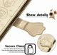 Чохол Embossed Cat and Dog для Xiaomi Redmi 12C книжка шкіра PU з візитницею золотистий - зображення 6