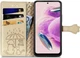 Чехол Embossed Cat and Dog для Xiaomi Redmi Note 12S книжка кожа PU с визитницей золотистый - изображение 3