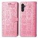 Чехол Embossed Cat and Dog для Samsung Galaxy A24 / A245 книжка кожа PU с визитницей розовый - изображение 4