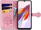 Чохол Embossed Cat and Dog для Xiaomi Redmi 12C книжка шкіра PU з візитницею рожевий - зображення 2