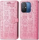 Чохол Embossed Cat and Dog для Xiaomi Redmi 12C книжка шкіра PU з візитницею рожевий - зображення 4