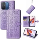 Чехол Embossed Cat and Dog для Xiaomi Redmi 12C книжка кожа PU с визитницей фиолетовый - изображение 1