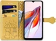 Чохол Embossed Cat and Dog для Xiaomi Redmi 12C книжка шкіра PU з візитницею жовтий - зображення 2