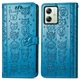 Чохол Embossed Cat and Dog для Motorola Moto G54 / G54 Power книжка шкіра PU з візитницею блакитний - зображення 4