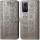 Чехол Embossed Cat and Dog для Xiaomi Redmi Note 12S книжка кожа PU с визитницей серый - изображение 5