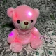 Мягкий плюшевый мишка со светодиодной LED подсветкой Мягкая игрушка Magic Bear подарок светящийся медведь 23 см Розовый - изображение 5
