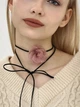 Чокер цветок из органзы D.Hats розового цвета на шнурке - изображение 1