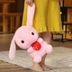 Мягкая игрушка кролик с клубничкой розовый 22 см (NR0187_2) - изображение 3