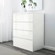 Комод MALM Ikea (Ікея) Колір Білий глянець, 504.240.54 - изображение 2