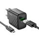 Зарядне мережеве Hoco CS21A USB 18W/3A QC3.0 адаптер швидка зарядка для телефону/смартфону/пристроїв + кабель USB to Micro Чорний - зображення 1