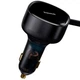 Зарядний автомобільний Baseus (CGTX000001) Enjoyment Retractable 2-in-1 адаптер з телескопічним кабелем LightningхType-C 30W 0.75М для пристроїв Чорний - зображення 3