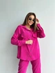 Женский костюм: Рубашка+Штаны микровельвет, 42-44, Розовый - изображение 7