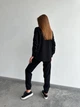 Женский костюм: Рубашка+Штаны микровельвет, 50-52, Черный - изображение 5