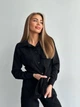 Женский костюм: Рубашка+Штаны микровельвет, 50-52, Черный - изображение 9