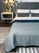 Покривало стьобане ArCloud. Romb Indian Teal+Grey Морська хвиля/Сірий 200*220 - зображення 1