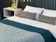 Покривало стьобане ArCloud. Romb Indian Teal+Grey Морська хвиля/Сірий 200*220 - зображення 2