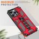 Чехол Shockproof Shield для Iphone 15 Pro Max бампер противоударный с подставкой Red - изображение 6