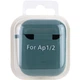 Ударопрочный силиконовый Футляр с микрофиброй для наушников AirPods 1/2 /Pine green - изображение 5