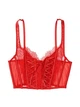 Корсет Victoria's Secret Unlined Lace-Up Corset Top мереживний M червоний - зображення 1