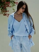 Льняной топ на тонких бретелях светло-голубой XL - linen island (133442) - изображение 6
