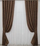 Комплект готовых штор VR-Textil Лен мрамор Pavliani № 1173ш Коричневый 150х270 см 2 шт (33-0009) - изображение 2