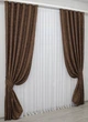 Комплект готовых штор VR-Textil Лен мрамор Pavliani № 1173ш Коричневый 150х270 см 2 шт (33-0009) - изображение 3