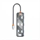 Type-C Хаб - переходник WiWU Cyber CB008 для Макбука 8 в 1 (USB, Картридер, HDMI, LAN RJ45) - Прозрычный - изображение 3