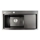 Кухонная мойка черная PVD 78*43 L Platinum Handmade (два отверстия, круглый сифон 3,0/0,8) - изображение 1