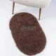 Пушистый прикроватный коврик Loca 6365 D.Brown овал 60х110 см Коричневый - изображение 6