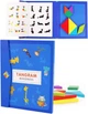 Деревянная развивающая головоломка Tangram танграм магнитный в папке с заданиями - изображение 1