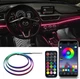 Подсветка салона авто Ambient Rgb 110см, светодиодная Bluetooth лента торпеды 12V&nbsp;многоцветная с пультом от&nbsp;USB - изображение 1