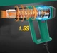 Професійний будівельний фен HYCHIKA, 60℃-600℃ безперервно змінна температура, 1800 Вт двигун із чистої міді, захист від перевантаження, 6 насадок для зняття фарби, термоусадка. Зелений - зображення 2