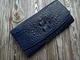 Жіночий гаманець зі шкіри крокодила PC-745-Blue - изображение 5