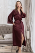Длинный атласный халат Mia-Amore 7109/1 46(L) Бордовый - изображение 2