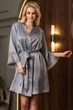 Короткий запашной халат-кимоно Mia-Amore 7313 4XL/5XL Серый - изображение 3