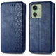 Чехол Deexe Rhombus Wallet для Motorola Edge 40 - Blue - изображение 1