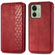 Чохол Deexe Rhombus Wallet для Motorola Edge 40 - Red - зображення 1