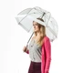 Жіноча парасолька-тростина прозора Fulton Birdcage-1 L041 White (Білий) - зображення 7