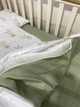 Комплект постельного белья в кроватку 120х60 см Оливковый + зайчики - изображение 4