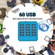 Мультизарядная док станция на 60 USB портов Digital Lion WLX-860, 300W, голубая - изображение 7