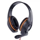 Наушники с микрофоном GHS-05-O, игровые, регулятор громкости, черный с оранжевым. - изображение 1