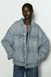 Утепленная джинсовая куртка оверсайз Zara 8197/290 M-L - изображение 5
