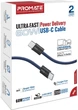 Кабель Promate EcoLine-CC200 USB-C to USB-C 60W Power Delivery 2 м Navy (ecoline-cc200.navy) - зображення 7