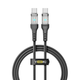 Кабель для зарядки и обмена данными USB YOKI YK-CY23 CYBER Series Type-C to Type-C 60W (3A/20V) 1.2m Черный - изображение 1