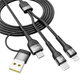 Кабель для зарядки и обмена данными USB YOKI YK-UN91 UNIVERSE USB-A/Type-C to Type-C/Lightning 100W (5A/20V) 1.2m Черный - изображение 3