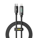 Кабель для зарядки та обміну даними USB YOKI YK-DI88 DISPLAY Series Type-C to Lightning 30W (3A/10V) 1.2m Чорний - зображення 1