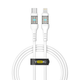 Кабель для зарядки та обміну даними USB YOKI YK-CY23 CYBER Series Type-C to Lightning 30W (3A/10V) 1.2m Білий - зображення 1