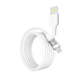 Кабель для заряджання та обміну даними USB YOKI YK-CY23 CYBER Series USB/Lightning 12W (2.4A/5V) 1.2m Білий - зображення 5