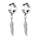 Біжутерія сережки-кліпси-кафи з медичної сталі Feather EH118-03 Silver 443 - зображення 1